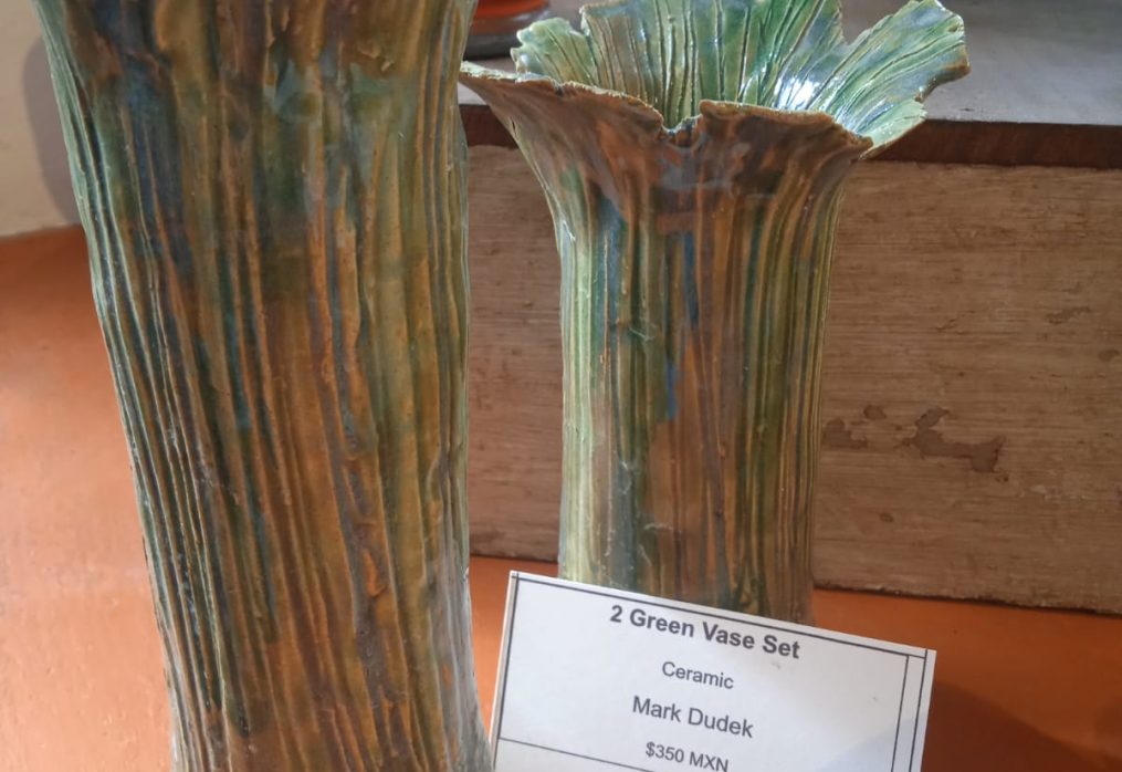 Mark Dudek 2 Green vase set