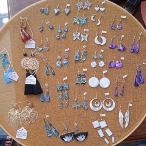 Aretes Abulon #100 Corazon Morado Lety Avila